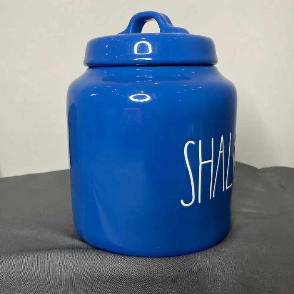 Rae Dunn Cookie Jar SHALOM Canister Hanukkah Artisan Collection 8 Inches - Picture 4 of 11